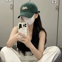 New Hat Women's Korean-style Fashionable Solid Color Embroidered Japanese Baseball Cap Women's Versatile Student Simple Sun Protection Peaked Cap sku image 6