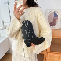 Women's Small Pu Leather Star Streetwear High Heel Shoes Zipper Circle Bag main image 1