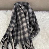 Green Big Mao Plaid Scarf Women's Autumn And Winter Korean Style Japanese Style  Thickened Warm Atmosphere  Fashionable Scarf sku image 9