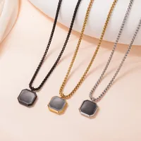 Retro Classic Style Geometric Cat Titanium Steel Plating Unisex Pendant Necklace main image 6