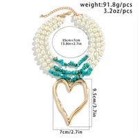 Retro Ethnic Style Star Artificial Pearl Alloy Turquoise Beaded Women's Three Layer Necklace main image 6