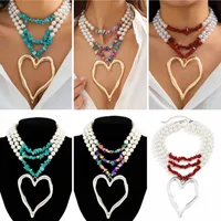 Retro Ethnic Style Star Artificial Pearl Alloy Turquoise Beaded Women's Three Layer Necklace main image 2
