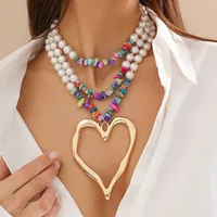 Retro Ethnic Style Star Artificial Pearl Alloy Turquoise Beaded Women's Three Layer Necklace sku image 10