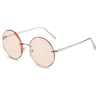 Retro Classic Style Sunglasses Pc Round Frame Frameless Women's Sunglasses main image 9