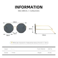 Retro Classic Style Sunglasses Pc Round Frame Frameless Women's Sunglasses main image 10