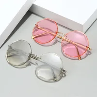 Retro Classic Style Sunglasses Pc Round Frame Frameless Women's Sunglasses main image 2