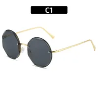 Retro Classic Style Sunglasses Pc Round Frame Frameless Women's Sunglasses sku image 1