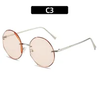 Retro Classic Style Sunglasses Pc Round Frame Frameless Women's Sunglasses sku image 3