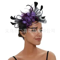 Fashion Feather Bridal Mesh Top Hat Accessories Hairband sku image 31