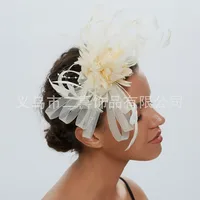 Fashion Feather Bridal Mesh Top Hat Accessories Hairband sku image 11