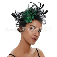 Fashion Feather Bridal Mesh Top Hat Accessories Hairband sku image 34