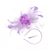 Fashion Feather Bridal Mesh Top Hat Accessories Hairband sku image 30
