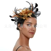 Fashion Feather Bridal Mesh Top Hat Accessories Hairband sku image 13