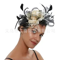 Fashion Feather Bridal Mesh Top Hat Accessories Hairband sku image 33