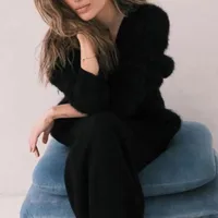 Imitation Mink Wool Knitted Sweater Cardigan   Autumn And Winter Lazy Loose Long Sleeve V-neck Sweater Coat For Women sku image 22