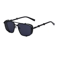Casual Punk Commute Solid Color Pc Square Full Frame Men's Sunglasses sku image 1