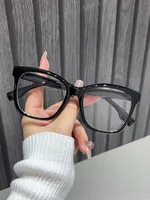 Elegant Simple Style Artistic Plaid Ac Cat Eye Full Frame Optical Glasses sku image 1