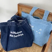 Yeyu/ New Autumn And Winter Retro Denim Shoulder Bag Large Capacity Tote Bag Student Schoolbag Denim main image 1