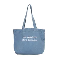 Yeyu/ New Autumn And Winter Retro Denim Shoulder Bag Large Capacity Tote Bag Student Schoolbag Denim main image 5