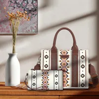 Unisex Small Canvas Color Block Vintage Style Ethnic Style Square Zipper Square Bag sku image 5