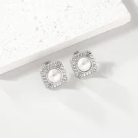 1 Pair Elegant Retro Classic Style Square 304 Stainless Steel 18K Gold Plated Ear Studs sku image 2
