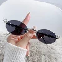 New Y2K Middle Ancient Style Heavy Industry Diamond-encrusted Fashion Metal European And American Style Sunscreen Sunglasses Anti-blue Light Flat Glasses sku image 2