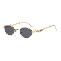 New Y2K Middle Ancient Style Heavy Industry Diamond-encrusted Fashion Metal European And American Style Sunscreen Sunglasses Anti-blue Light Flat Glasses main image 5