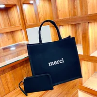 Women's Large Oxford Cloth Letter Elegant Streetwear Square Buckle Tote Bag main image 5