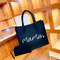 Women's Large Oxford Cloth Letter Elegant Streetwear Square Buckle Tote Bag sku image 2