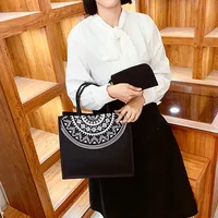 Women's Large Oxford Cloth Letter Elegant Streetwear Square Buckle Tote Bag main image 4