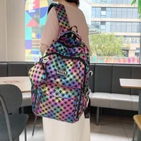 Plaid Casual School School Backpack main image 2