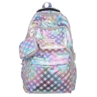 Plaid Casual School School Backpack sku image 5