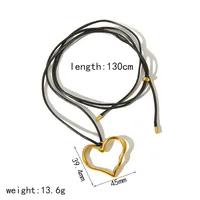 Wholesale Jewelry Simple Style Classic Style Heart Shape 304 Stainless Steel 18K Gold Plated Polishing Plating Pendant Necklace main image 6