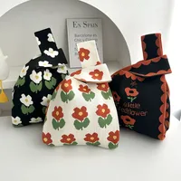 Knitted Bag Tote Bag Women's New Fashion Casual Flower Handbag Vest Bag  Casual Bag Fashion main image 2