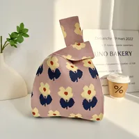 Knitted Bag Tote Bag Women's New Fashion Casual Flower Handbag Vest Bag  Casual Bag Fashion sku image 5