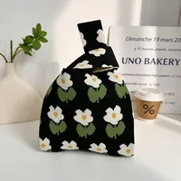 Knitted Bag Tote Bag Women's New Fashion Casual Flower Handbag Vest Bag  Casual Bag Fashion sku image 8