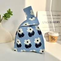 Knitted Bag Tote Bag Women's New Fashion Casual Flower Handbag Vest Bag  Casual Bag Fashion sku image 13