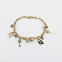 Casual Basic Classic Style Star Moon Key 304 Stainless Steel Gold Plated Bracelets In Bulk sku image 4