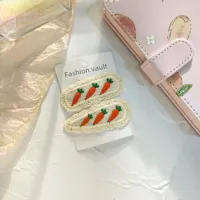 New Children's Hairpin Baby Hairpin Cute BB Knot Fabric Clip  Fruit Knitted Princess Hair Accessories main image 3