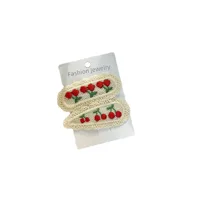 New Children's Hairpin Baby Hairpin Cute BB Knot Fabric Clip  Fruit Knitted Princess Hair Accessories main image 5
