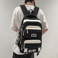 One Size Water Repellent Color Block School Daily School Backpack main image 6