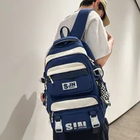 One Size Water Repellent Color Block School Daily School Backpack main image 8