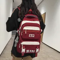 One Size Water Repellent Color Block School Daily School Backpack main image 7