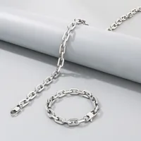 Wholesale Jewelry Retro Simple Style Geometric 304 Stainless Steel Bracelets Necklace main image 6
