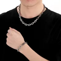 Wholesale Jewelry Retro Simple Style Geometric 304 Stainless Steel Bracelets Necklace main image 7