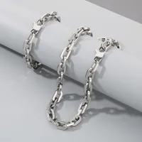 Wholesale Jewelry Retro Simple Style Geometric 304 Stainless Steel Bracelets Necklace main image 1