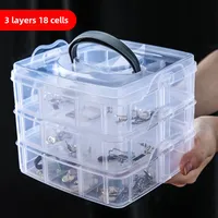 Simple Transparent Plaid Portable Storage Box Jewelry Earrings Necklace Ring Jewelry Children's Hair Accessories Practical Storage Box main image 1