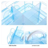 Simple Transparent Plaid Portable Storage Box Jewelry Earrings Necklace Ring Jewelry Children's Hair Accessories Practical Storage Box main image 4