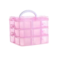 Simple Transparent Plaid Portable Storage Box Jewelry Earrings Necklace Ring Jewelry Children's Hair Accessories Practical Storage Box main image 5