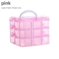 Simple Transparent Plaid Portable Storage Box Jewelry Earrings Necklace Ring Jewelry Children's Hair Accessories Practical Storage Box sku image 3